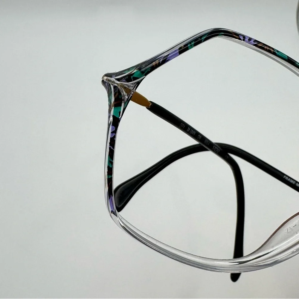 Silhouette SPX M1849 57-12-135 Gray Crystal/Black Geometric Glasses